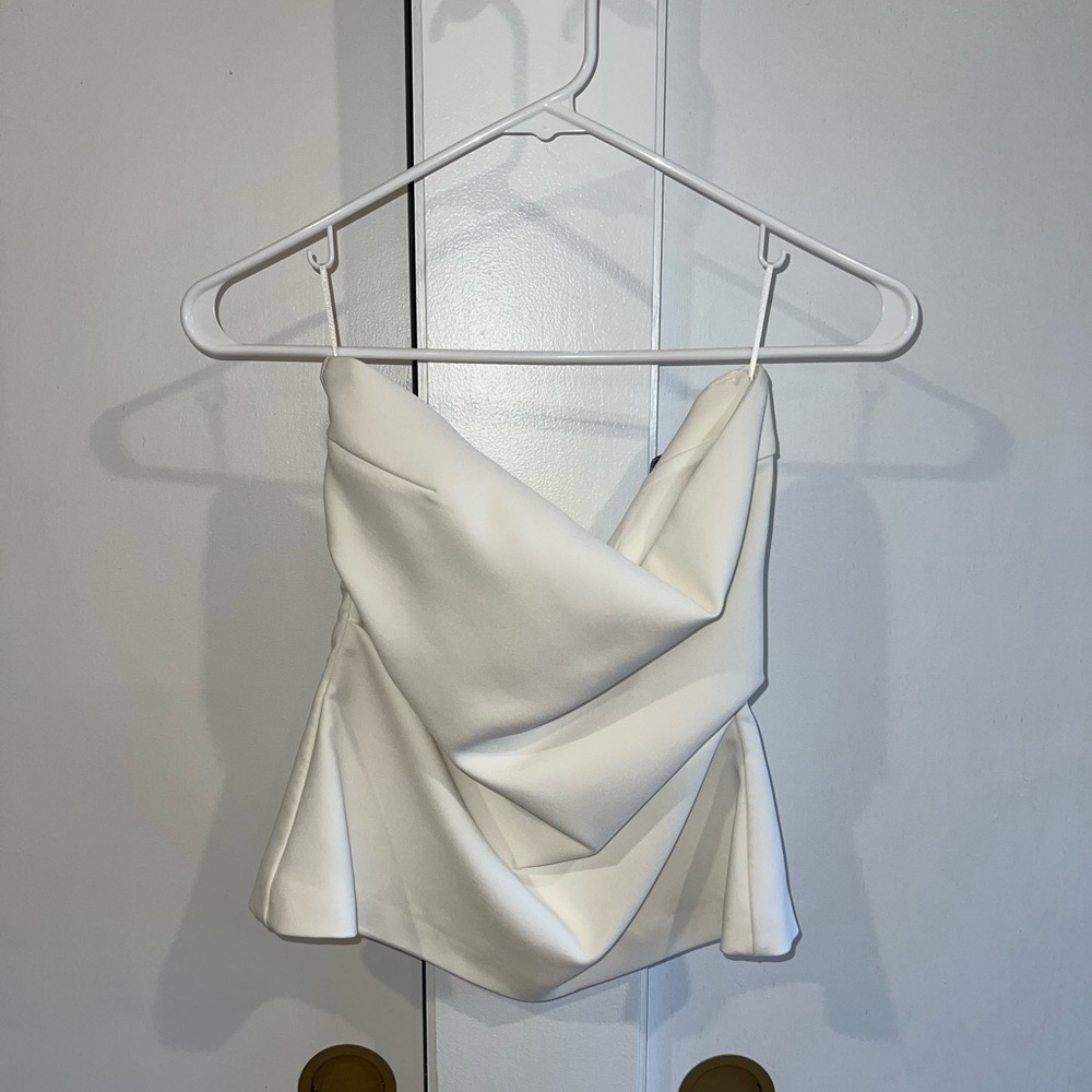 Elegant ZARA White Strapless Top